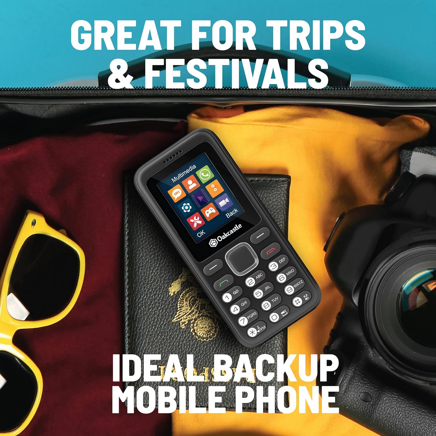 Majority Oakcastle F100 Mobile Feature Phone Basic 2G/BT/FM/Torch