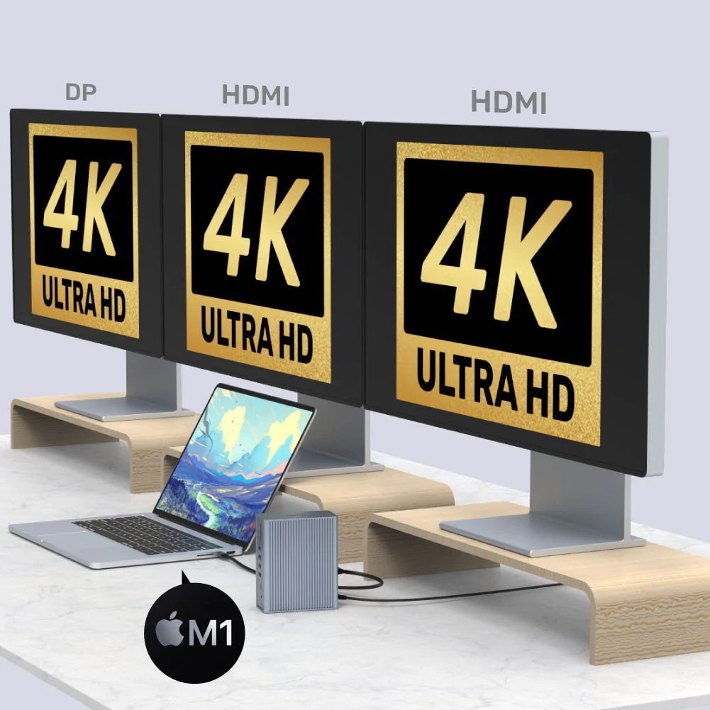 Unitek USB-C Hub USB3.1 15in1 Triple 4K Display MacBook M1/Windows D1086A