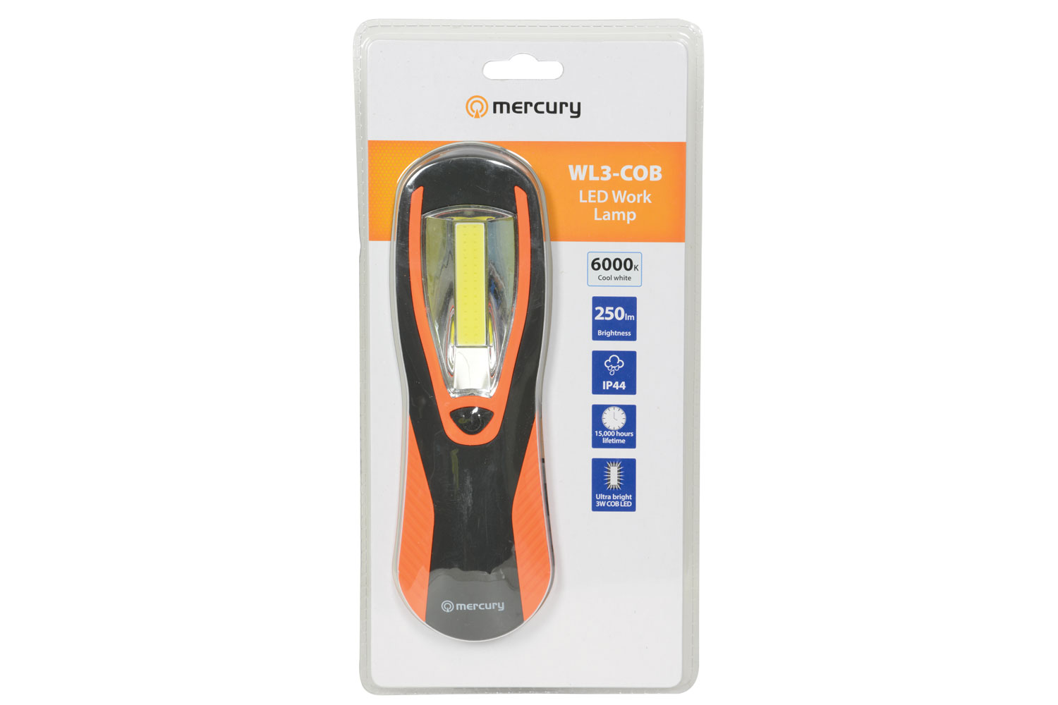 Mercury 3W COB LED Work Lamp with Hook 410.320UK