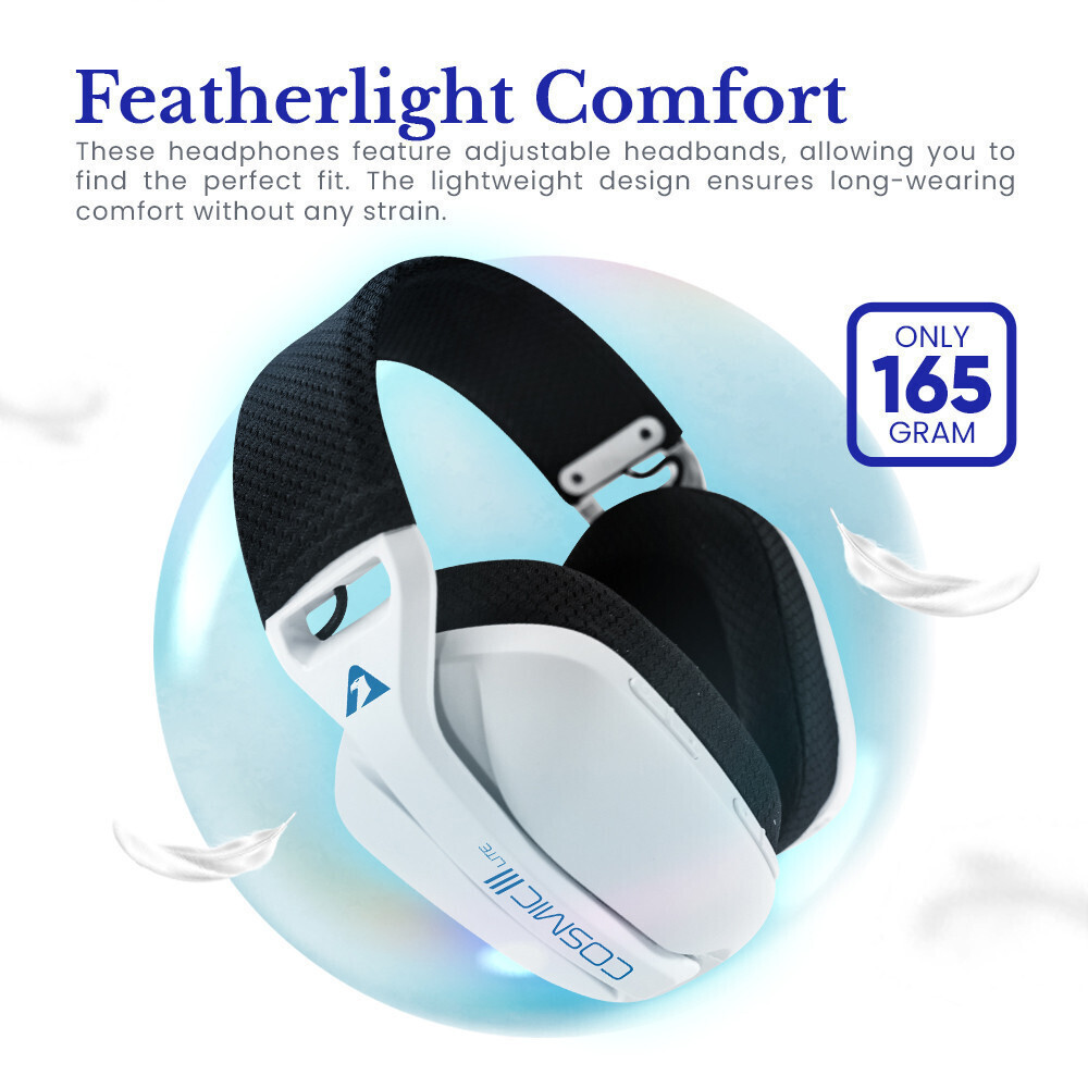 Armaggeddon COSMIC-III LITE Gaming Headset USB+3.5mm+2.4G+BT Fabric White