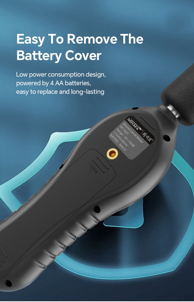 Noyafa Sound Level Meter with Dual A/C Weighting, Real-Time Alarm & Color LCD Display NF-562S