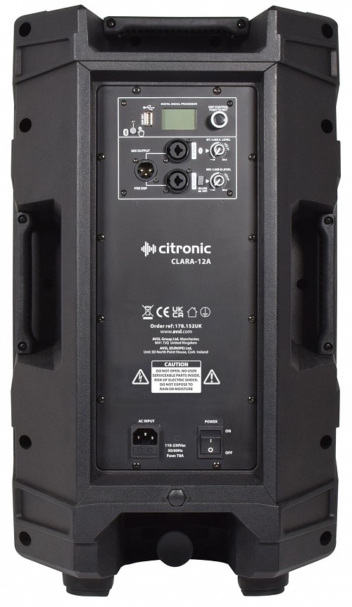 Citronic CLARA-12A Active Speaker 12'' 800W DSP/BT 178.152UK