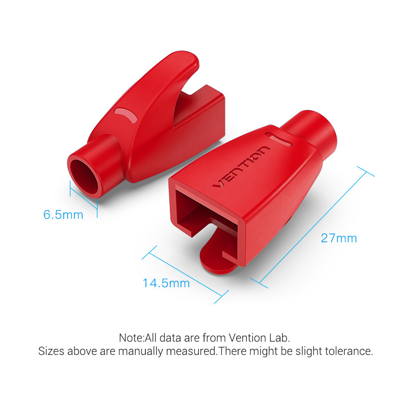 Vention NETWORK Connector Strain Relief Boots RJ45 Red 50-pack