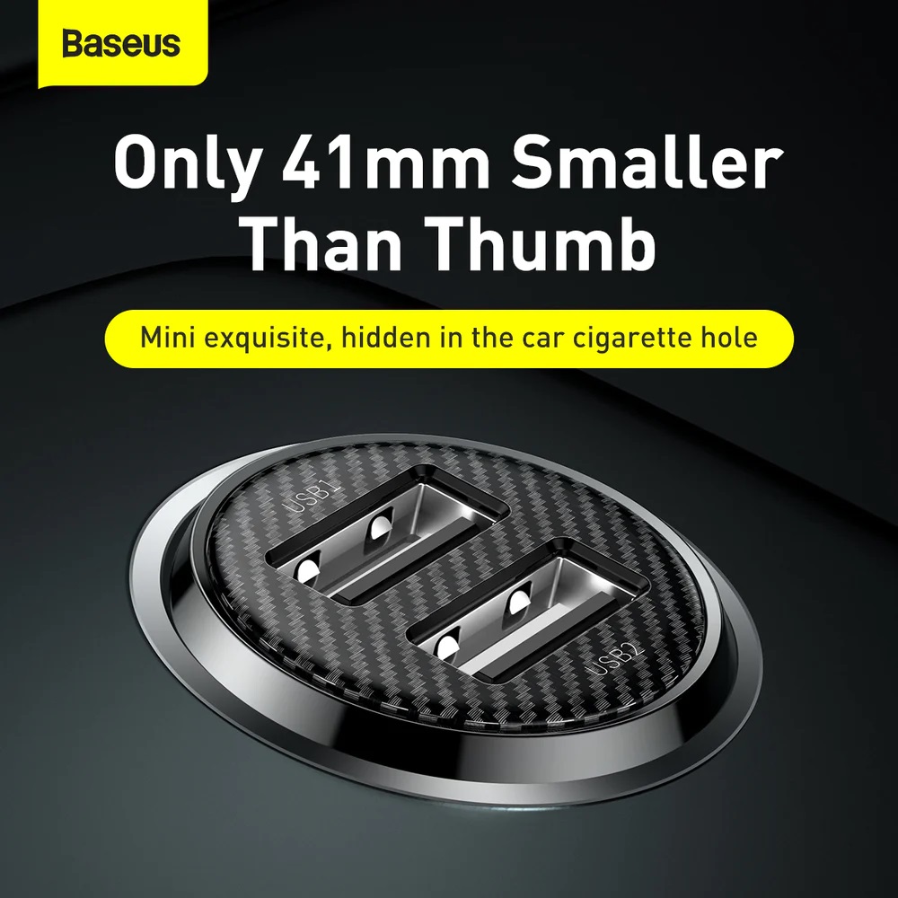 Baseus GRAIN Pro Car Charger 4.8A Black