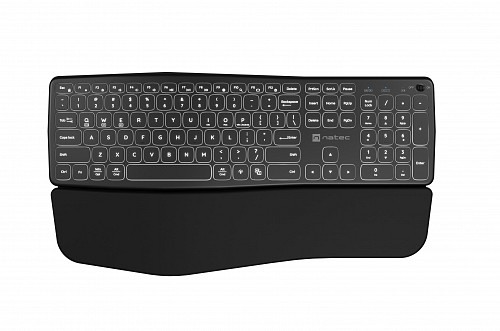 Natec PORIFERA Wireless Rechargeable Keyboard 2.4GHz + BT