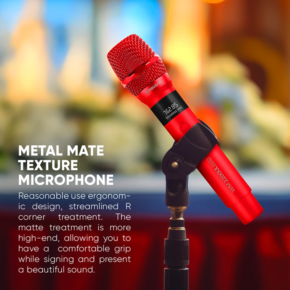 SonicGear WM2200UL DUAL Grigio 2 x Wireless 2.4GHz Rechargeable Microphone Handsets with LED Display