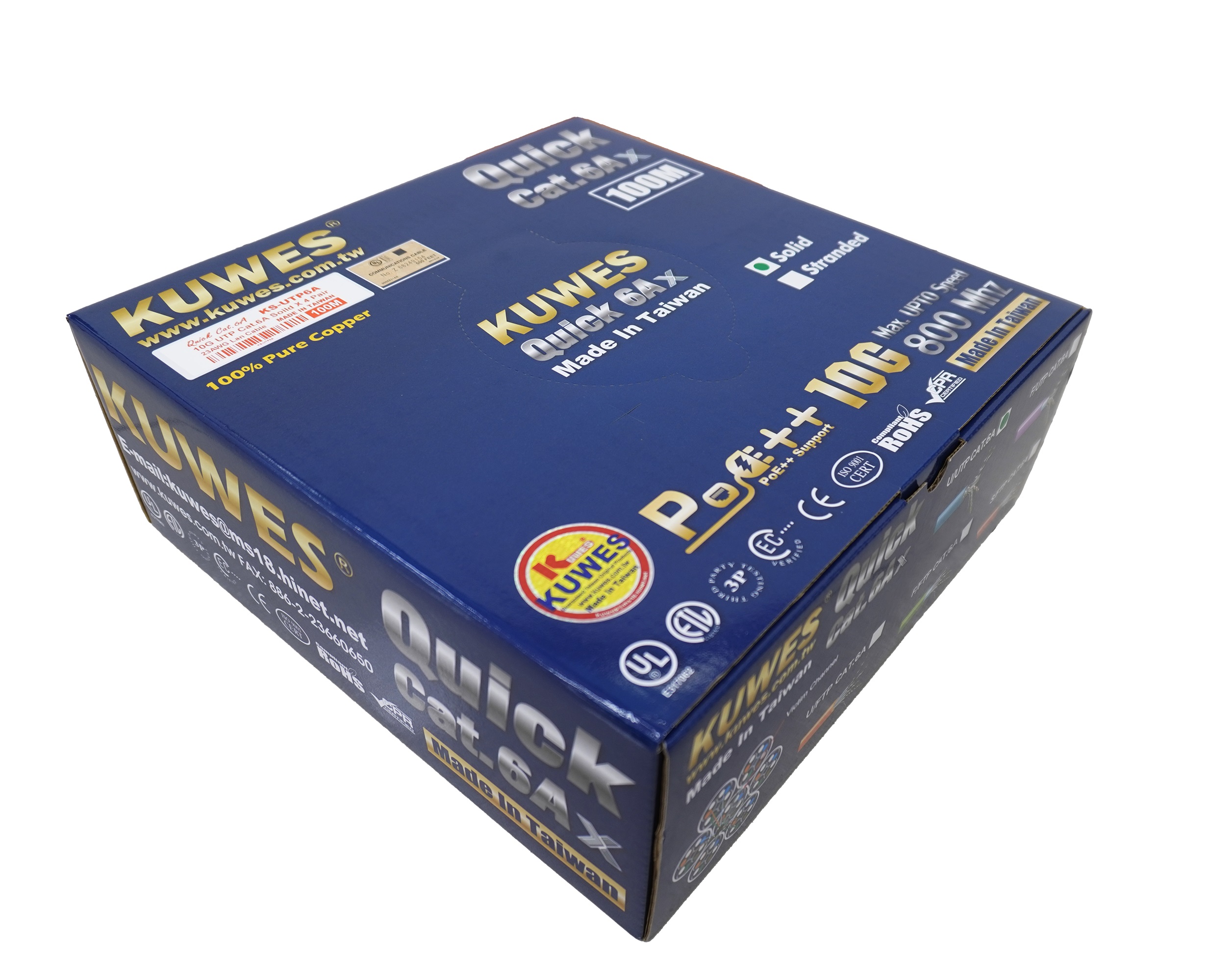 Kuwes CAT6A UTP Pure Copper Indoor 100m Grey