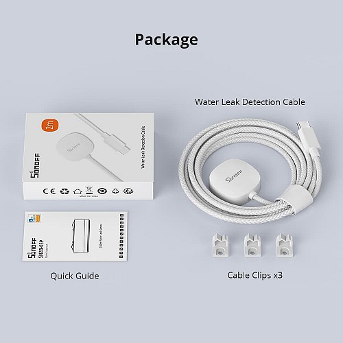 Sonoff ZigBee Smart Water Leak Sensor Cable WLDC200