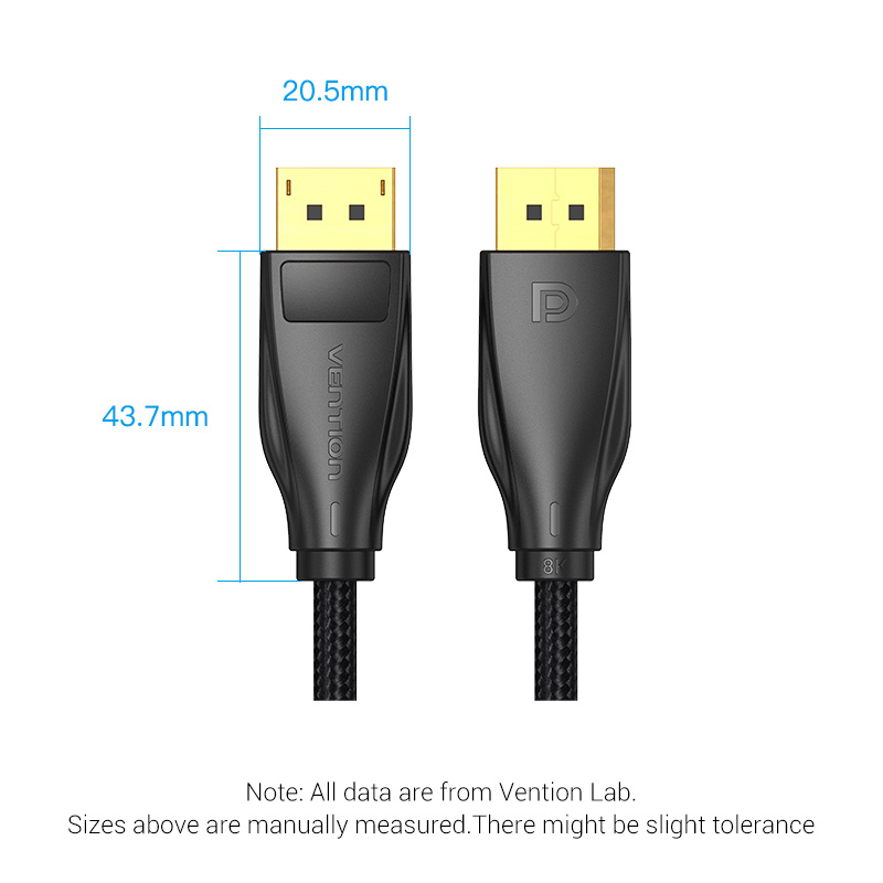 Vention DisplayPort Cable DP1.4 8K60Hz Braided 5.0m HCCBJ