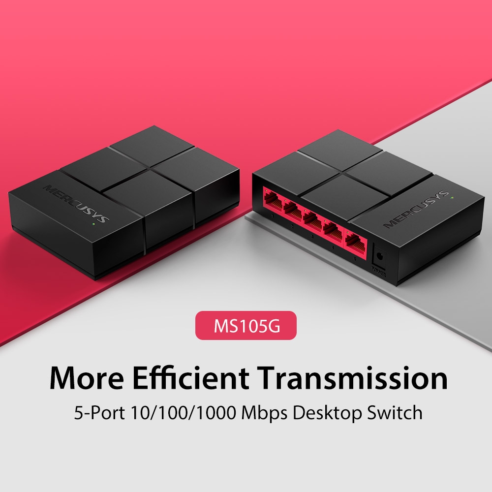 Mercusys MS105G 5-Port 10/100/1,000 Mbps Desktop Switch