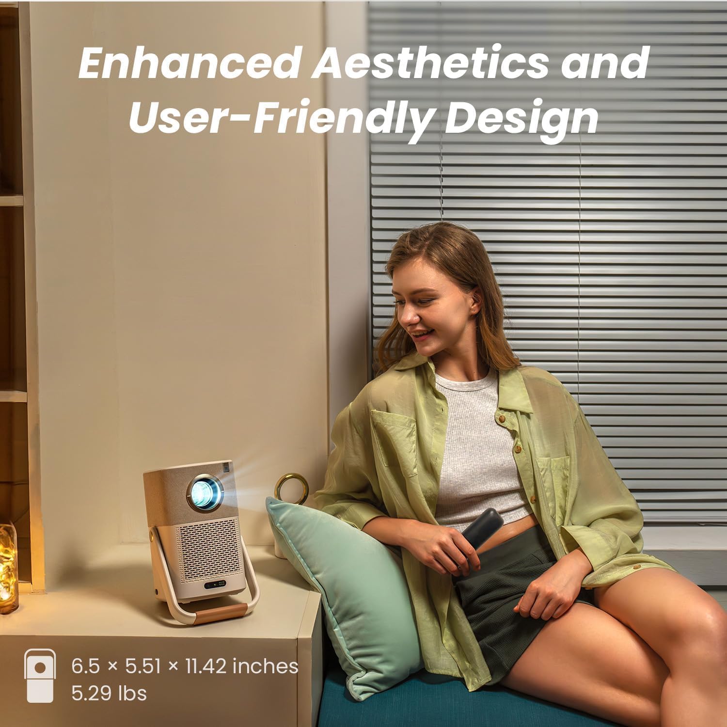 Yaber T2 Plus Full HD Portable Outdoor Projector WiFi6/BT 450 Ansi JBL Sound Smart TV Auto Focus