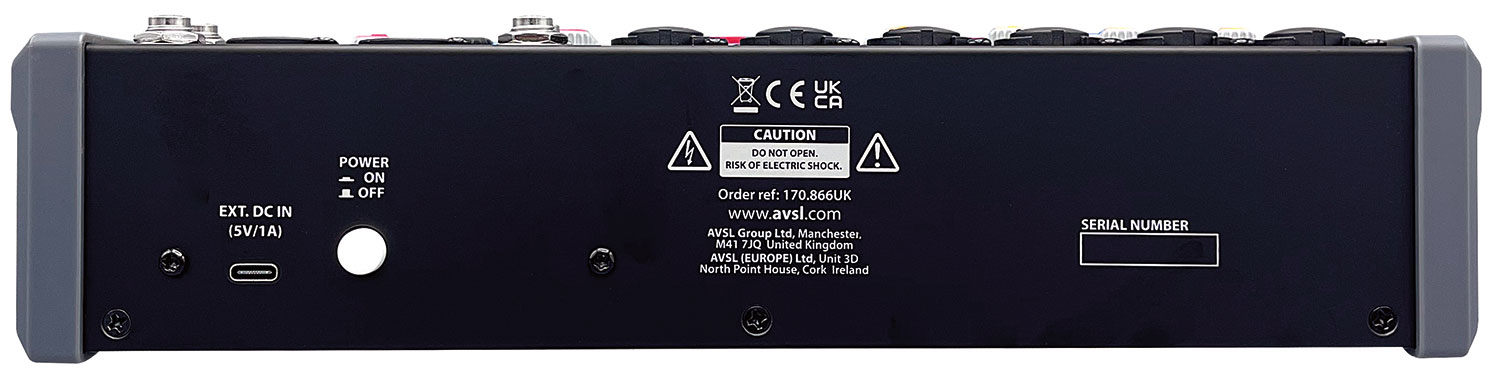 Citronic CMA-10 8ch Mixer with DSP/BT/PC/USB Play-Rec 170.866UK