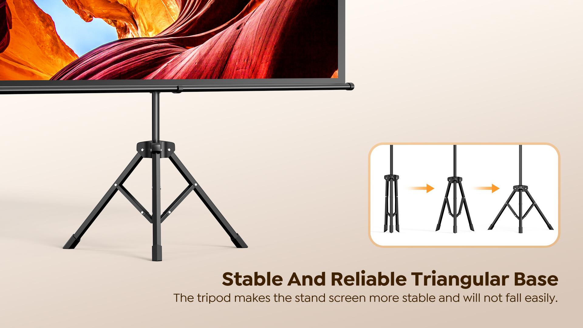 Yaber YS-100D Projector Tripod Screen 100''