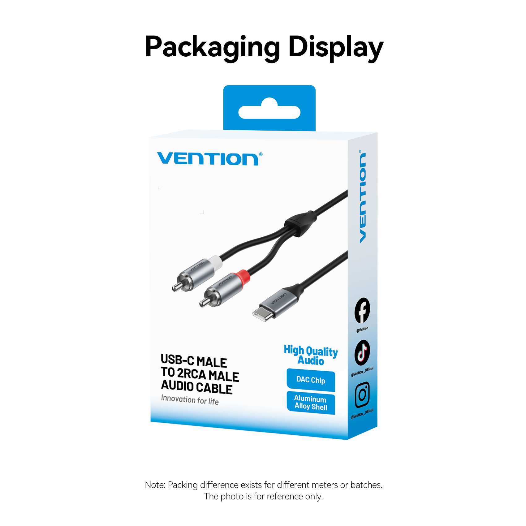 Vention AUDIO CONVERTER USB-C to 2RCA Male Cable 1.0m BIKHF