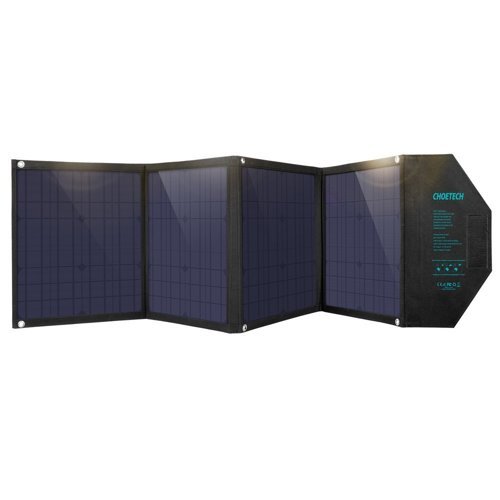 Choetech large 80W solar charger foldable DC, USB C, 2x USB PD, QC black (SC007)