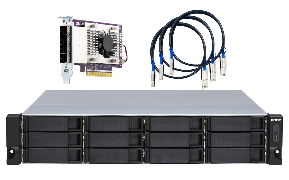 QNAP 12-Bay Rackmount JBOD Storage Enclosure with Redundant PSU TL-R1200S-RP