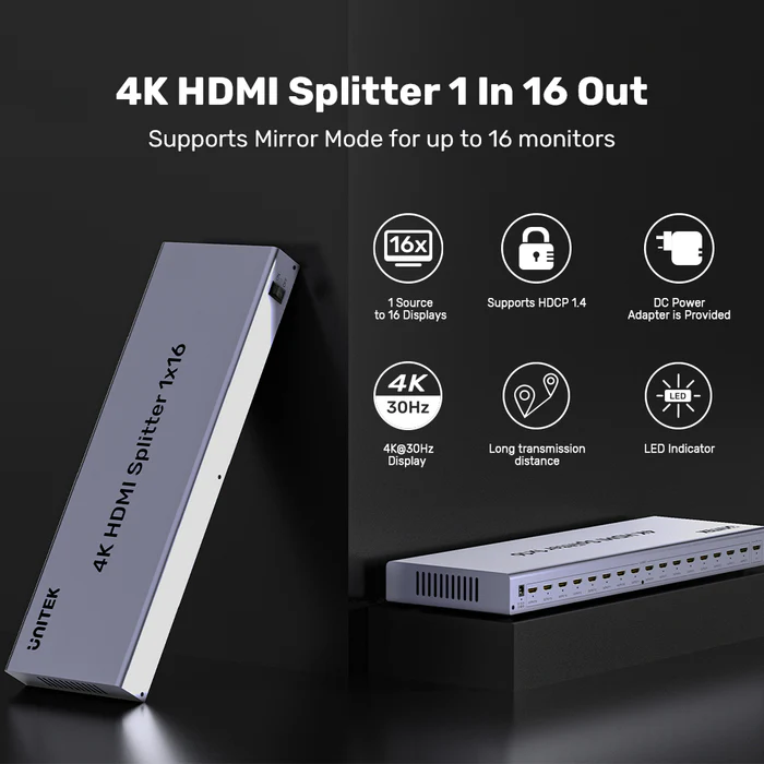 Unitek HDMI Splitter 1x16 4K30Hz V1137A