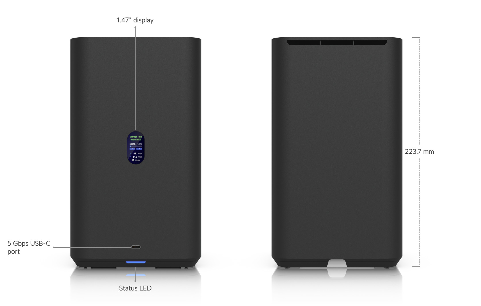 Ubiquiti UniFi NAS 2-Bay 3.5" 2.5GbE USB-C PoE Black UNAS-2