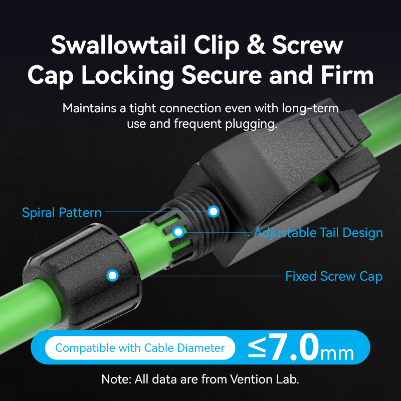 Vention NETWORK Connectors CAT6A FTP Shock-Resistant Modular Plug IDOB0-10 (10-Pack)