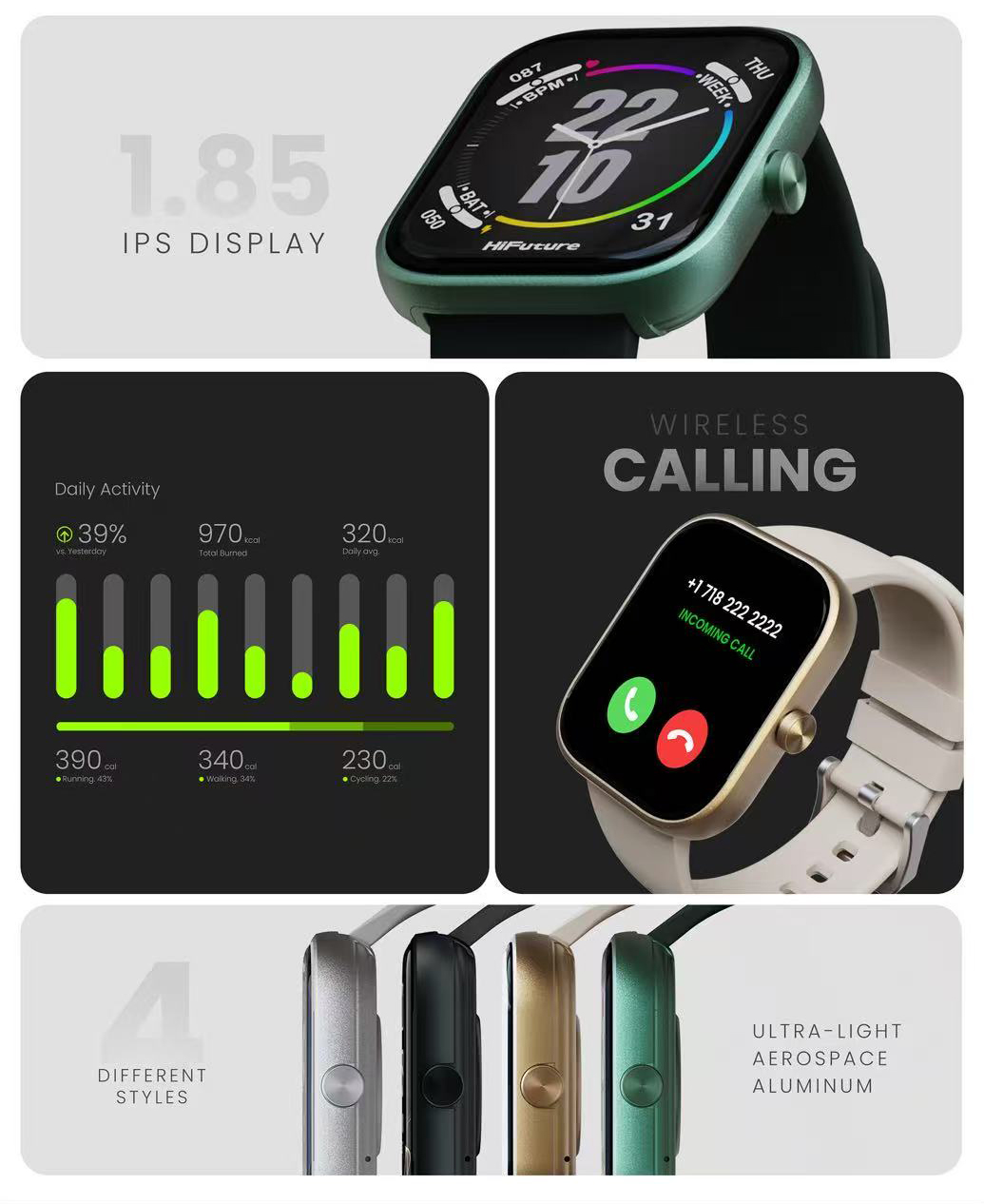 HiFuture Fashion SmartWatch LUME Black