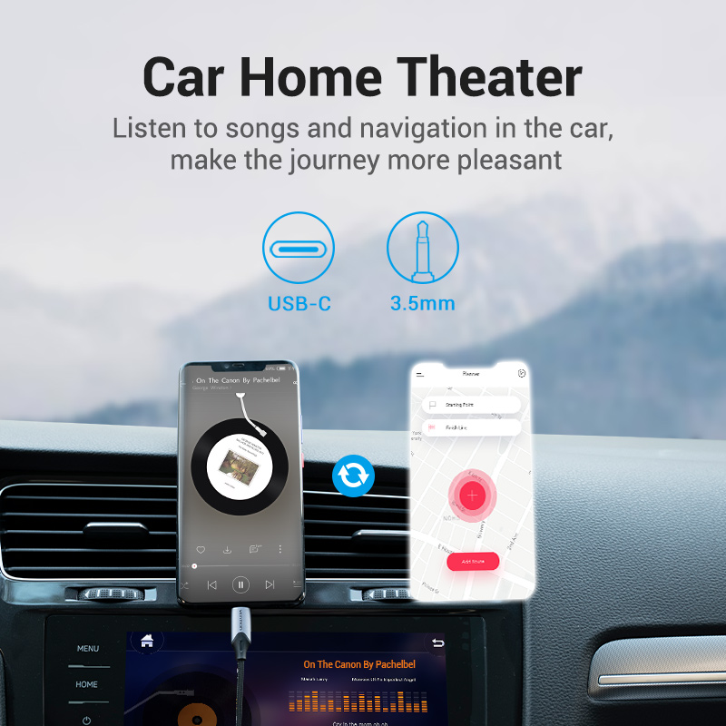 Vention AUDIO CONVERTER USB-C to 3.5mm Male Cable 1.5m BGKHG