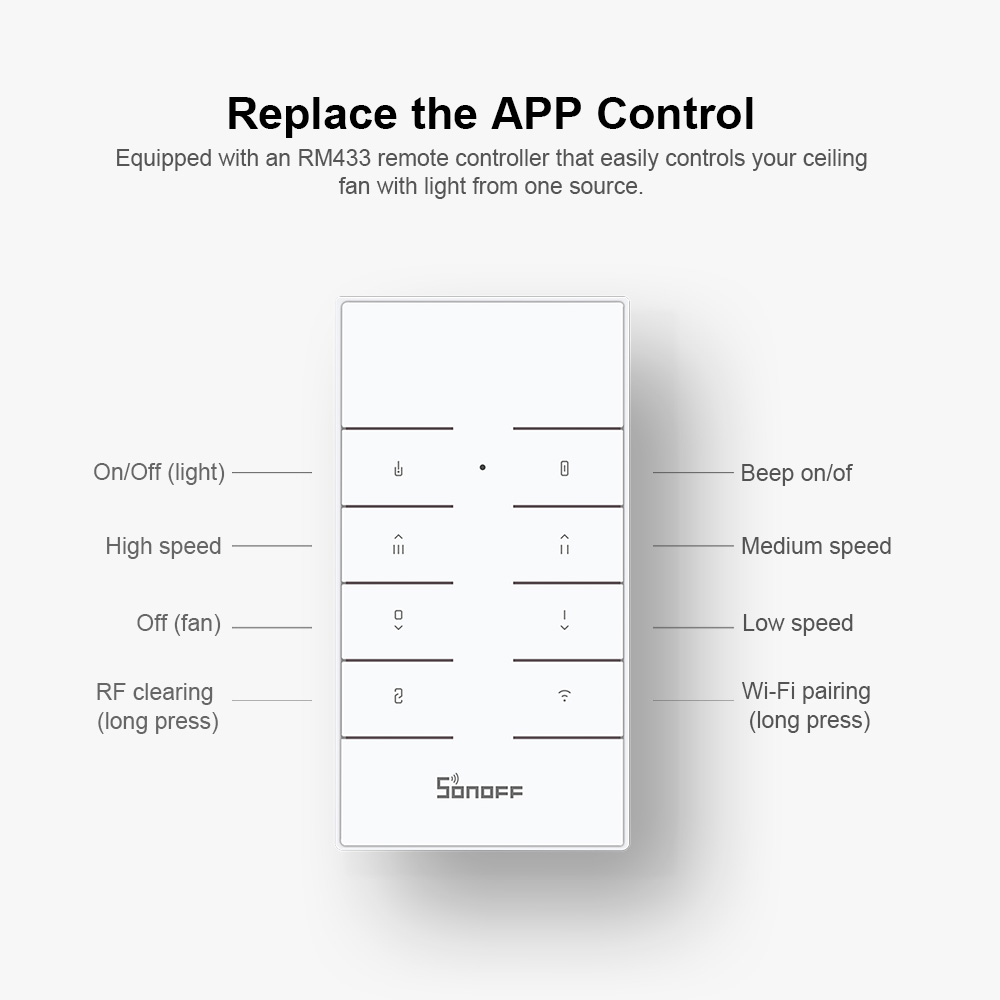 Sonoff WiFi Smart Ceiling Fan-Light Controller IFAN04 3A