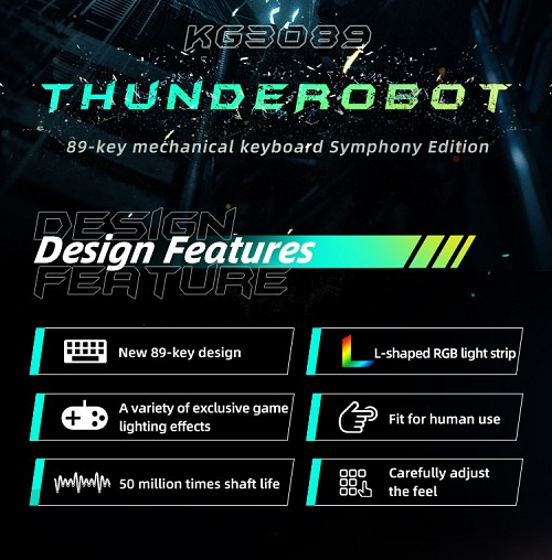 Thunderobot KG3089R Gaming Mechanical Keyboard Red Switch