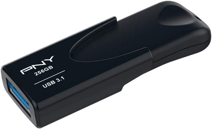PNY Flash Drive Attache 4 USB 3.1 Stick 256GB Capless Slider Black FD256ATT431KK