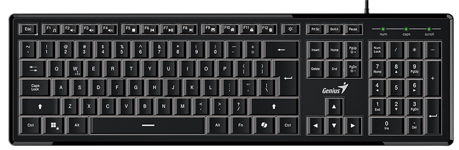 Genius SlimStar 820 Wired Illuminated AI Keyboard English