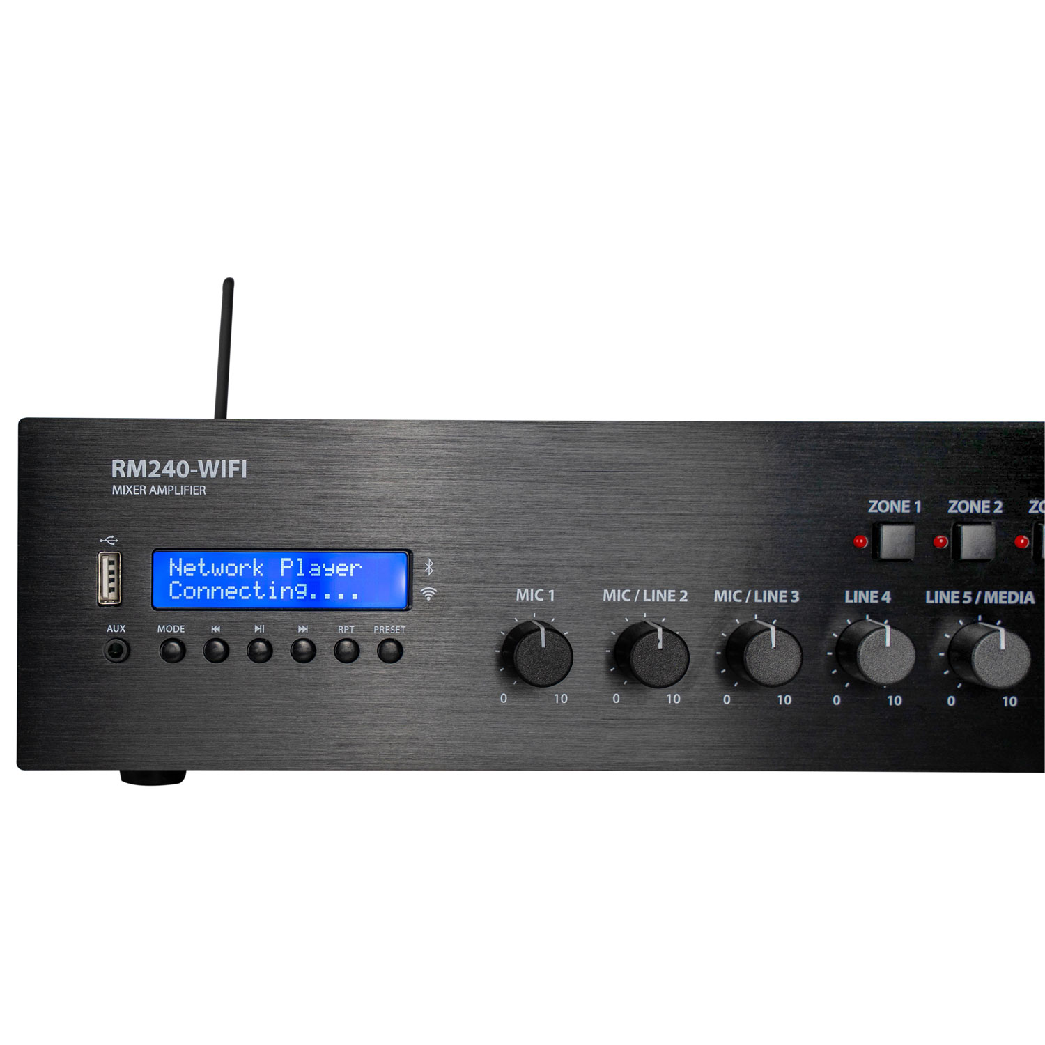 Adastra RM240-WIFI 240W Amplifier 100V with 4 Zones FM/USB/BT/WiFi 953.235UK