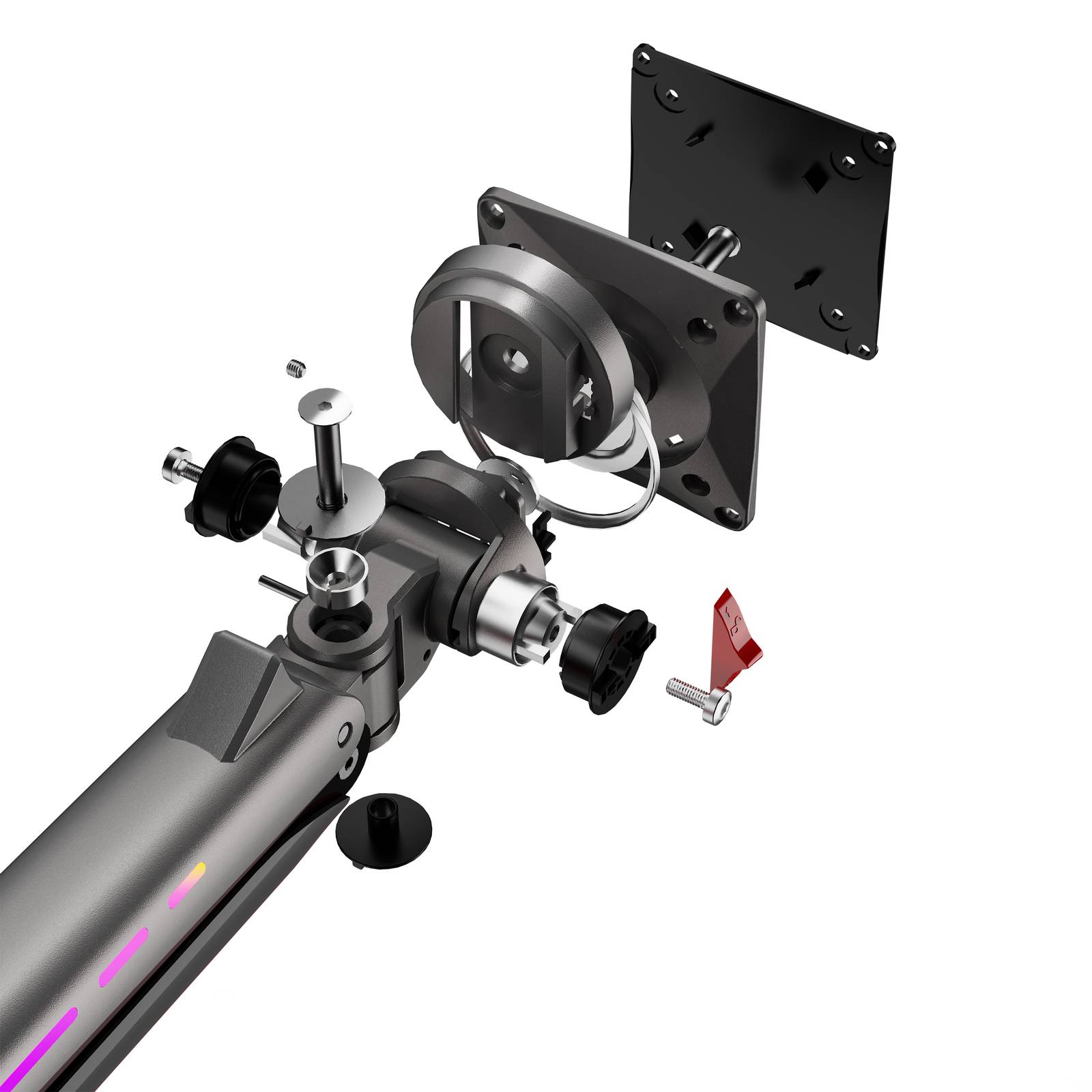 NBMounts F5 Gaming Series Single Arm RGB Monitor Desk Mount Heavy Duty up to 20kg