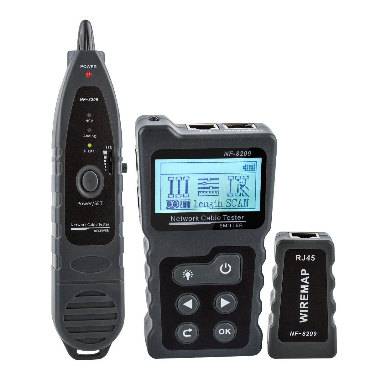 Noyafa Network Tester with LCD, Toner, Continuity, Cable Length, PoE, Port Blink & Voltage Detection NF-8209