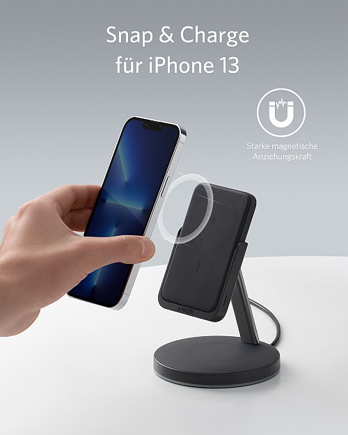 Anker PowerWave Mag-Go 2-in-1 5K Magnetic Powerbank And Wireless Stand 5000mAh Black