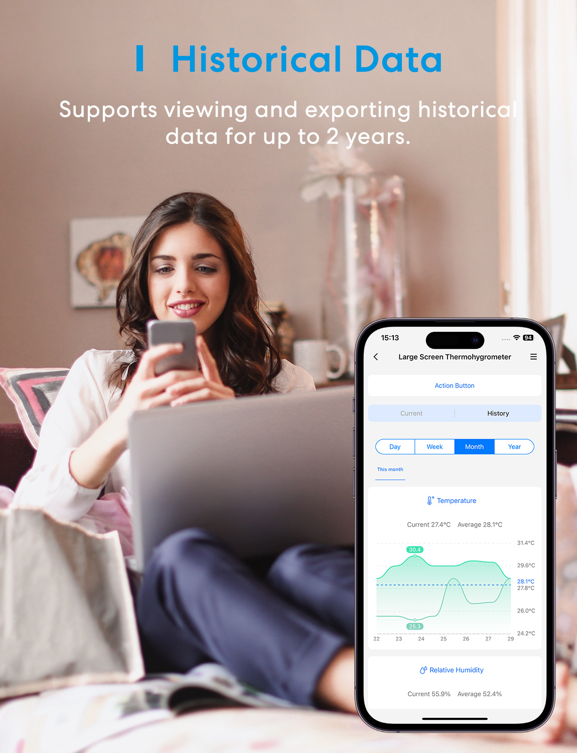 Meross Homekit Smart Temperature & Humidity Sensor (Matter) MS130MA-EU