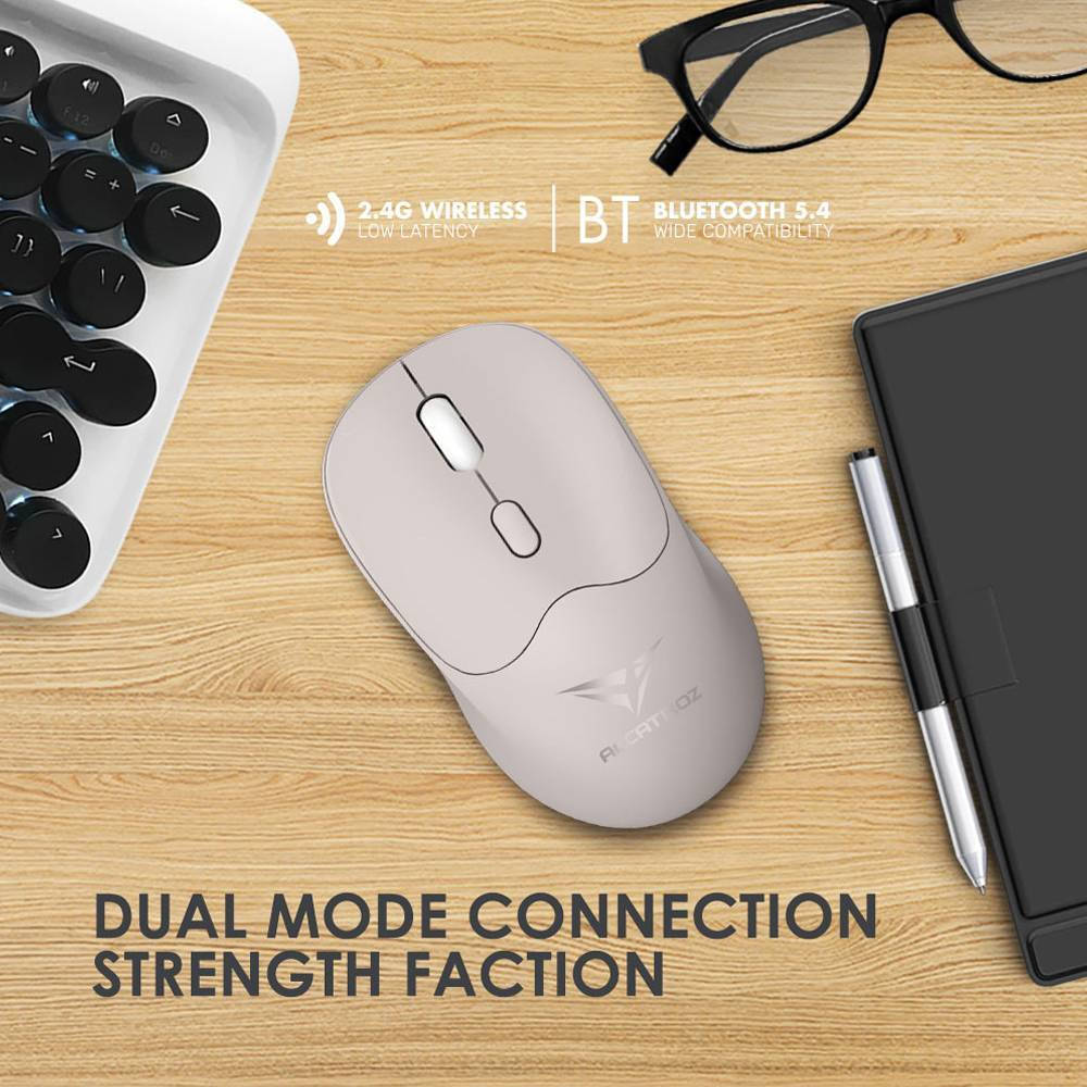 Alcatroz Mouse Wireless & BT Recharg Silent AIRMOUSE DUO 6R White (2025)