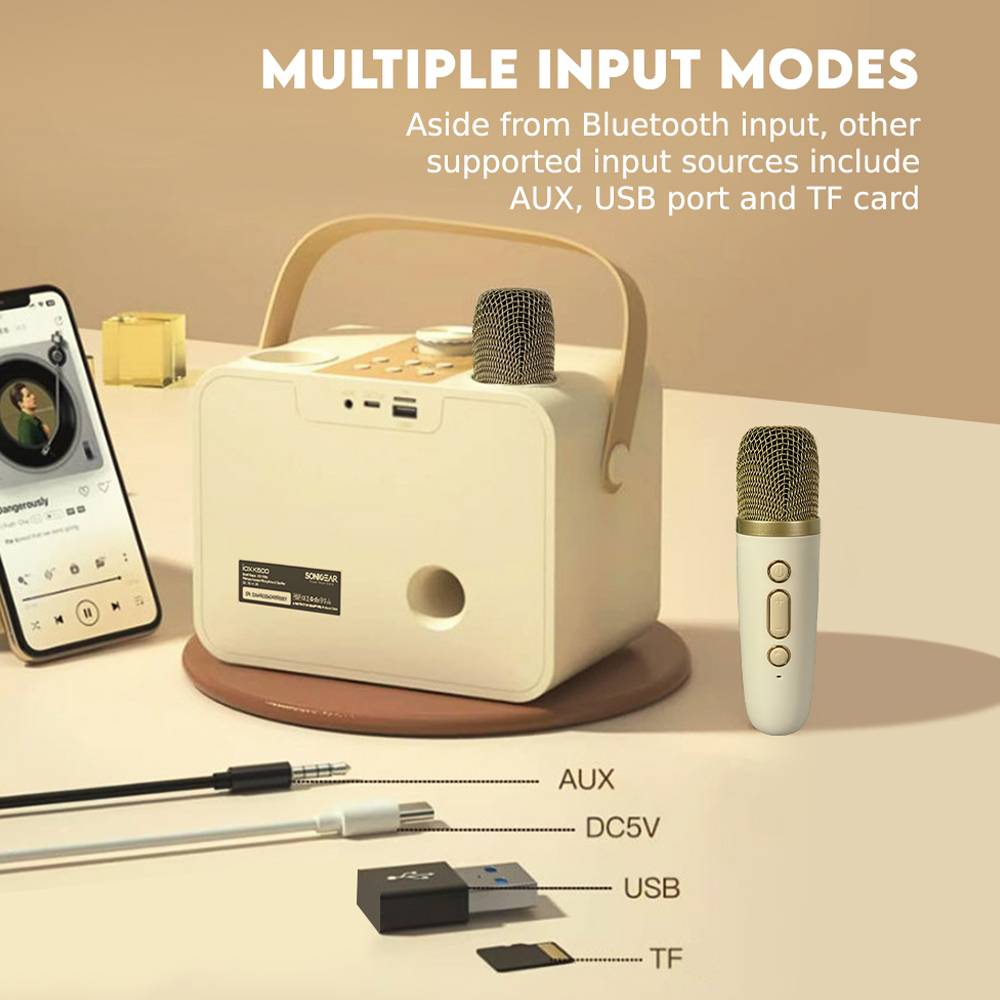 SonicGear Portable Speaker BT/Wireless Dual Mics iOX K600 Souffle