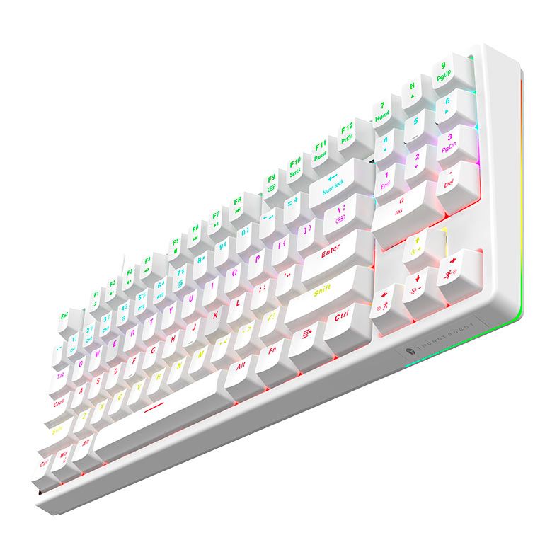 Thunderobot KG3089R White Mechanical Gaming Keyboard 89 Red Switch Keys