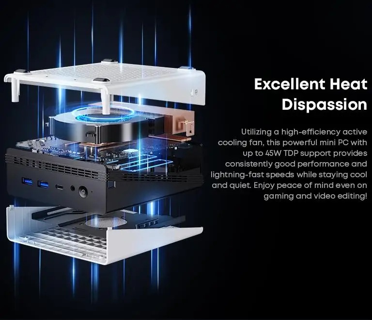Chuwi  Mini PC Ryzen 5 6600H 16GB DDR5, 512GB PCIe 3.0 SSD, Wi-Fi 6 | Bluetooth 5.2, 2.5 Gigabit LAN, Win11 Pro