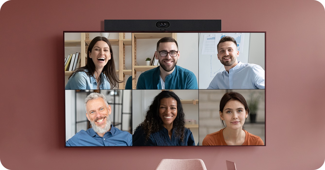 Yealink Video Conferecing Bar USB with Dual-Eye 4K Camera, 8 Microphones, Dual Speakers & AI Features SmartVision40