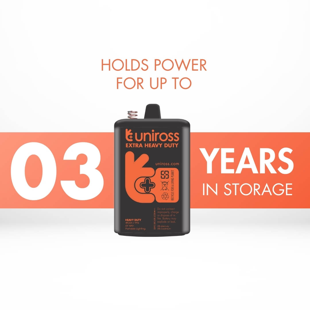 Uniross 4R25 6V Zinc Carbon Battery (1pc)