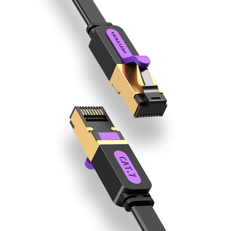 Vention NETWORK Cable CAT7 Flat 3.0m Black ICABI