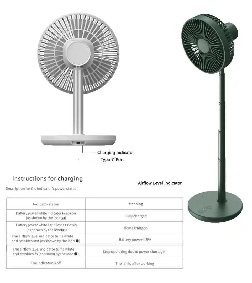 Jisulife Extendable Rotating Desktop Fan FA13P Green