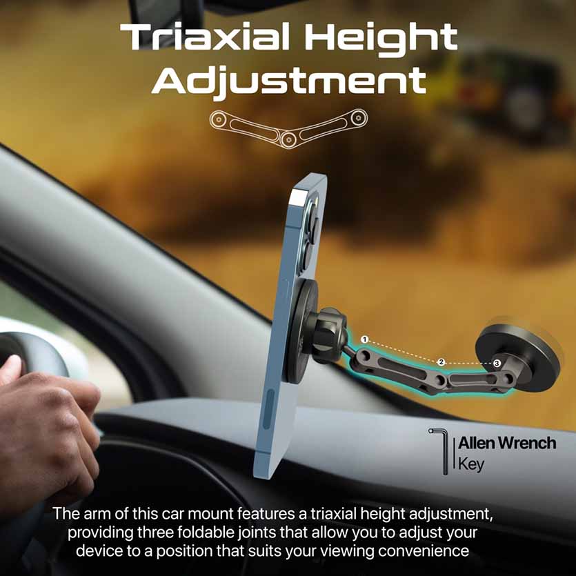 MAGNUS SECUREGRIP 360 CRADLESS 15W MAGSAFE COMPATIBLE WIRELESS CAR CHARGER PROMATE