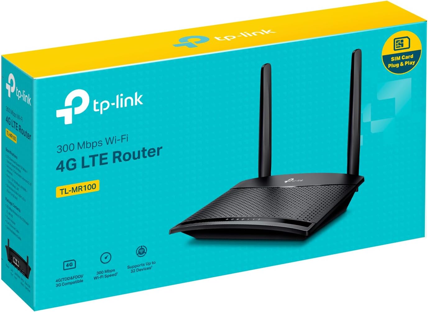 TP-Link TL-MR100 LTE Router, 4G Router