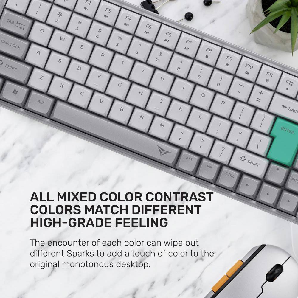 Alcatroz Keyboard & Mouse 2.4G+BT Combo 84K Tetriz Air 300C Winter White