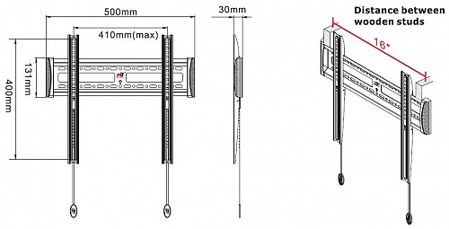 NBMounts NBC2-F LCD Fixed Wall Support 40x40 up to 55''