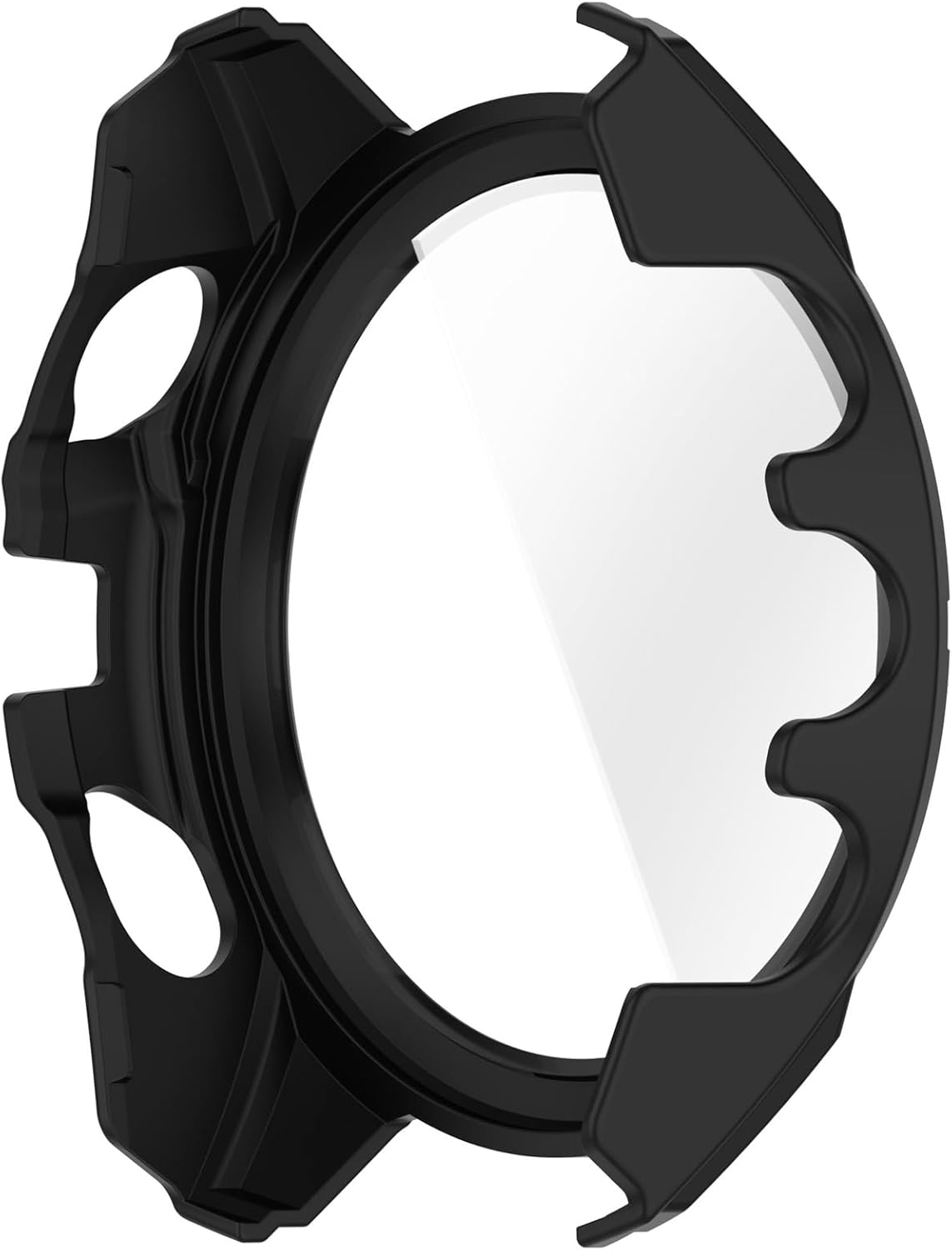 Protective Case with Tempered Glass Touchable Screen Protector Smartwatch Accessories for Garmin Fenix 8 47 mm (Black + Orange)