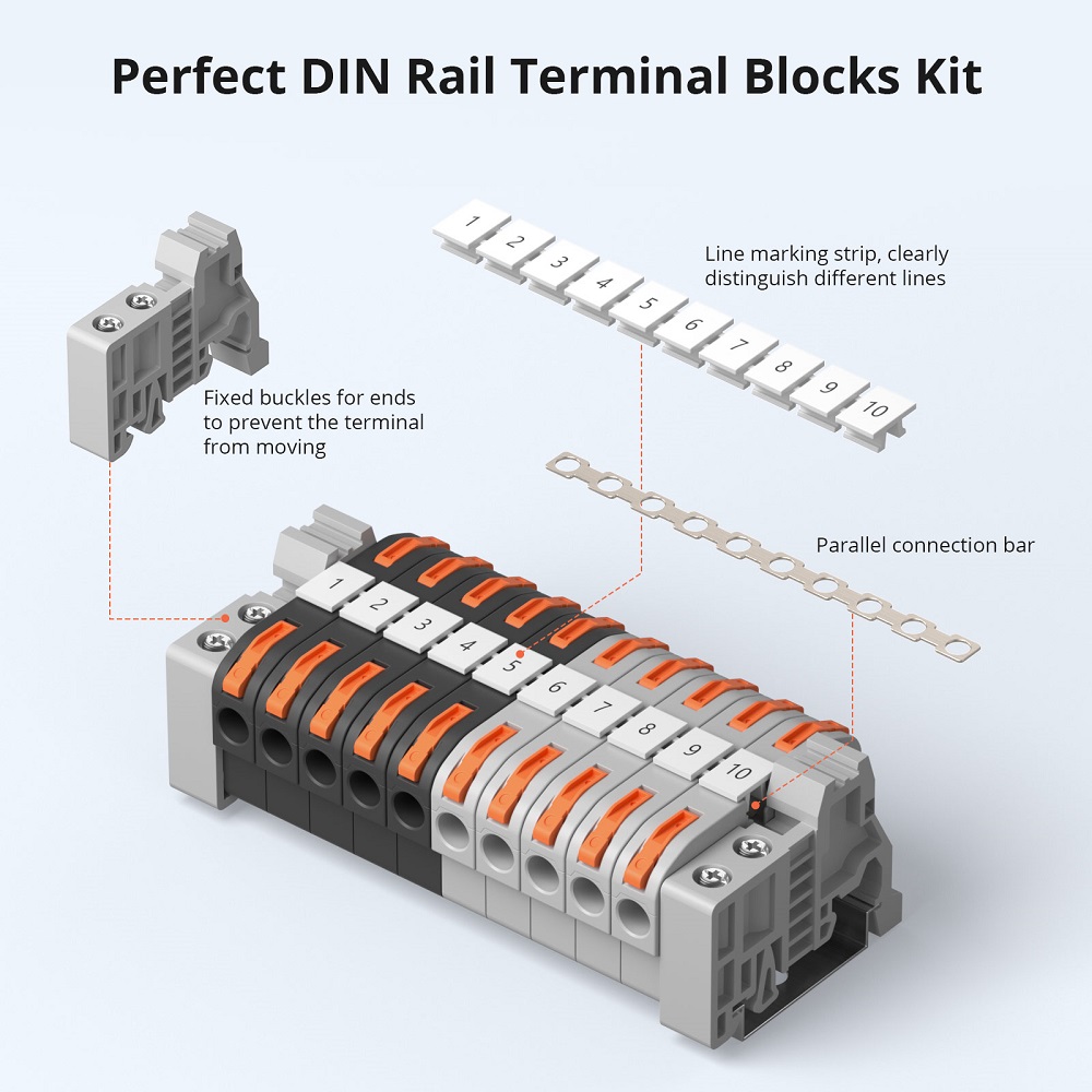 Sonoff DR DIN Rail 211(DIN Rail Wire Connectors) 20 Pieces