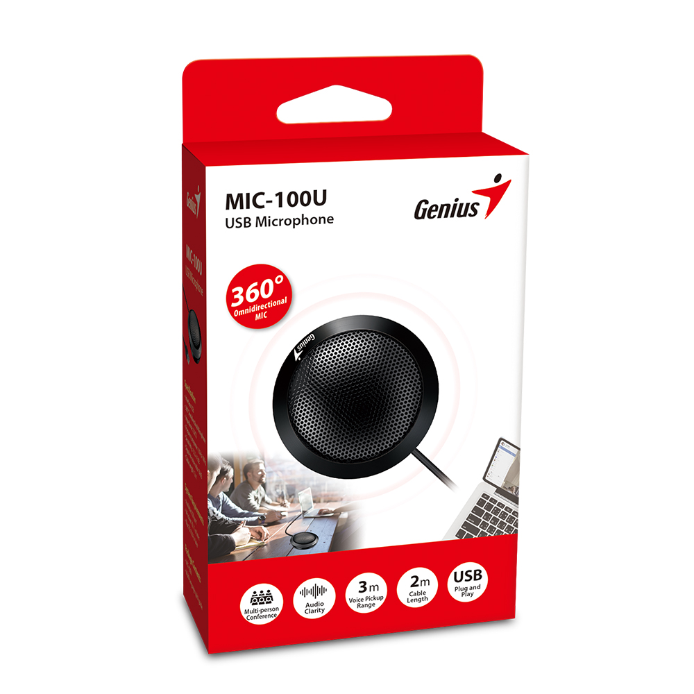 Genius PC Microphone Conference 360degrees USB 2.0m MIC-100U