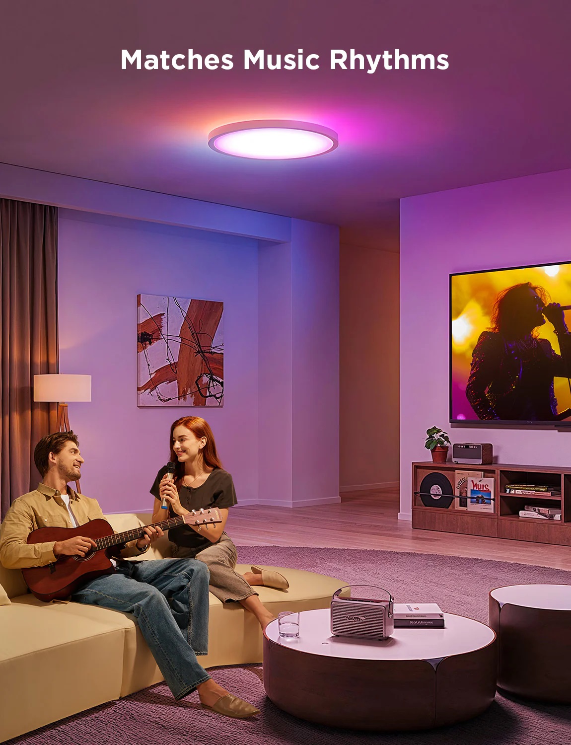 Govee Lamp Ceiling Smart LED 12inch Round Light RGBWW + RGBIC H80A1C01